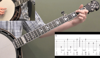 Down The Neck Rolling Backup Key Of C Intermediate Banjo Lesson